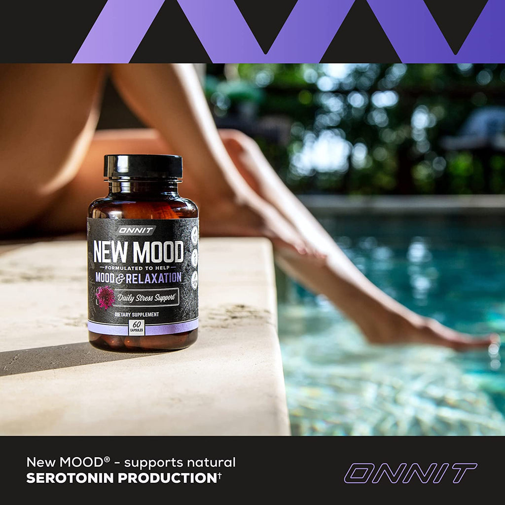 ONNIT New Mood - Occasional Stress Relief, Sleep and Mood Support Supplement, 60 Count