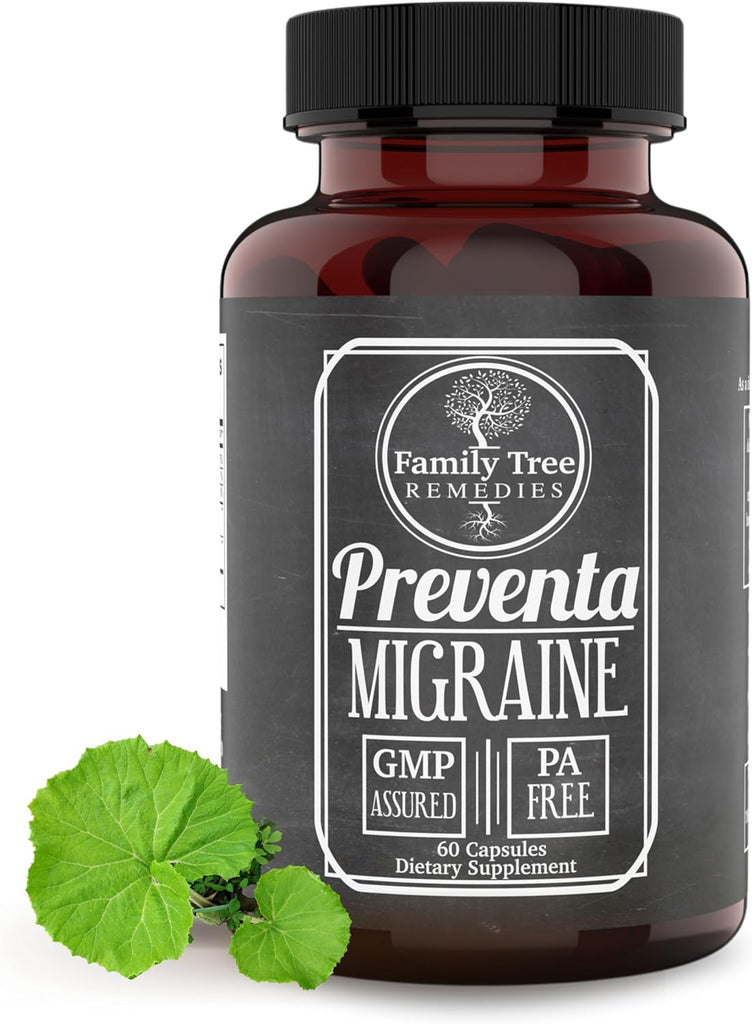 Preventa Migraine Relief- Natural Daily Headache Prevention Supplement- 1 Month Supply 60 Caps- with 150Mg Pa-Free Butterbur Root, 400Mg Feverfew, 400Mg Riboflavin, and 60Mg Magnesium