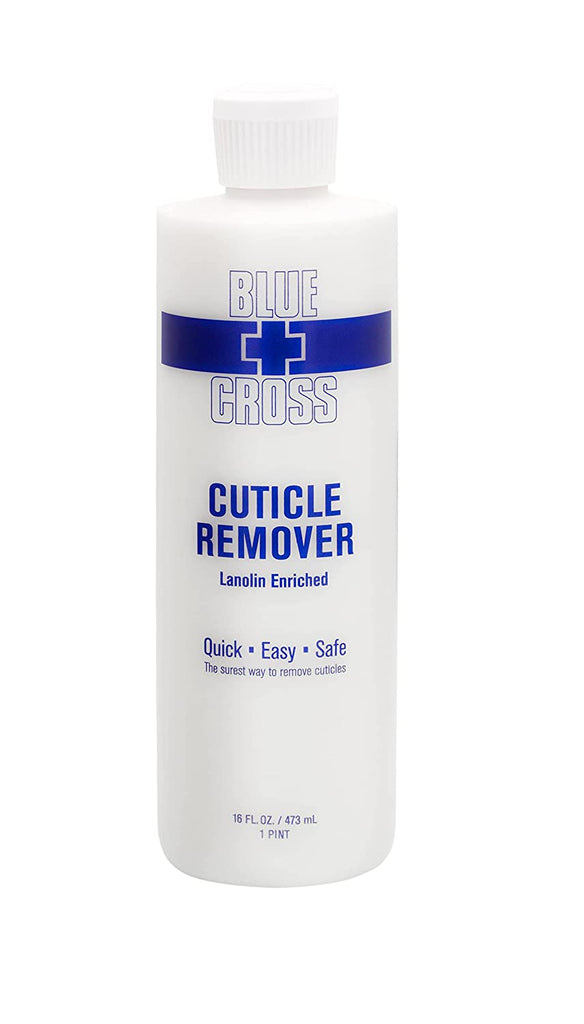 Blue Cross Professional Nail Care, Hydrating, Moisturizing, Strengthening Cuticle Remover Liquid with Lanolin for Brittle Nails, Hang Nails + Dry Cuticles, Made in USA, 6 Ounce