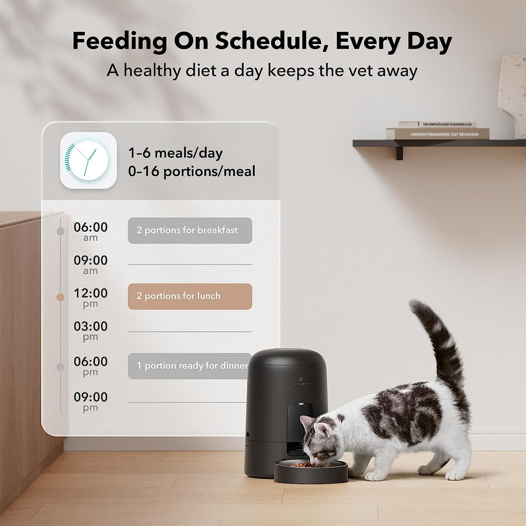 PETLIBRO Automatic Cat Food Dispenser, Automatic Cat Feeder Battery-Operated with 180-Day Battery Life, AIR Pet Feeder for Cat & Dog, Timed Cat Feeder Program 1-6 Meals Control, 2L Auto Cat Feeder