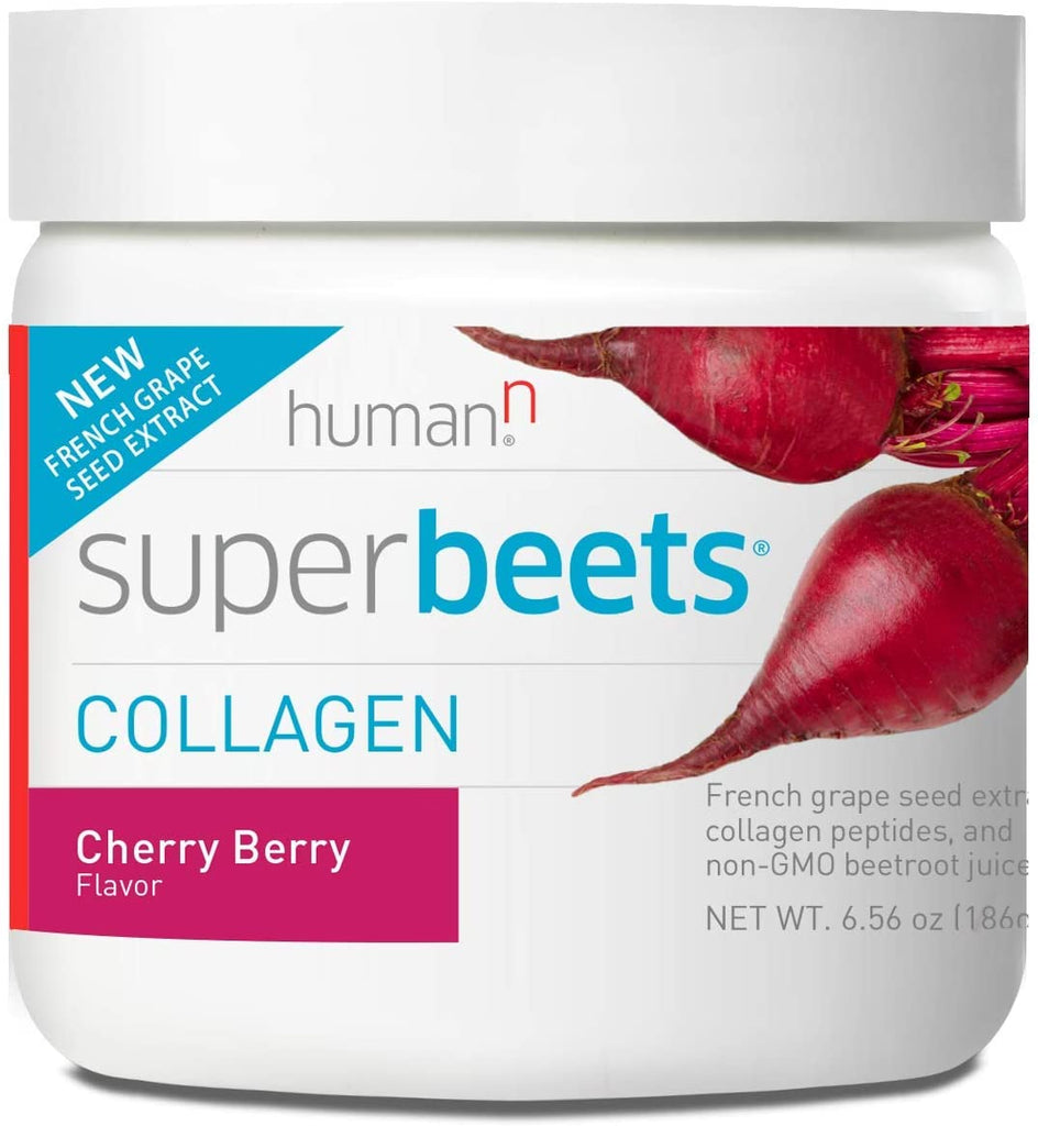Humann Superbeets Collagen Powder - Hair, Skin & Nail Health plus Blood Pressure Support - Non-Gmo, Keto & Paleo Friendly Beetroot Supplement - Cherry Berry Flavor, Gluten Free - 30 Servings