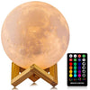 "LOGROTATE Moon Lamp: 16 Colors LED Night Light with Remote Control, USB Rechargeable - Perfect Gift for Kids, Friends, and Lovers - Diameter 4.8 INCH"