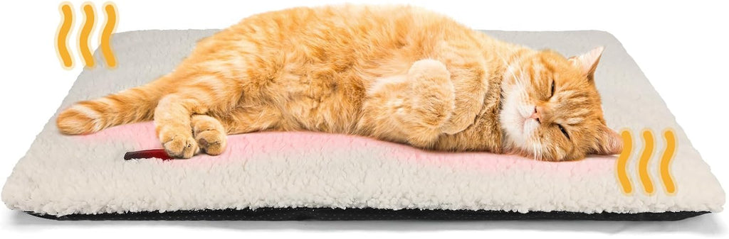 Self Warming Cat Bed Self Heating Cat Dog Mat 24 X 18 Inch Extra Warm Thermal Pet Pad for Indoor Outdoor Pets with Removable Cover Non-Slip Bottom Washable Light Grey