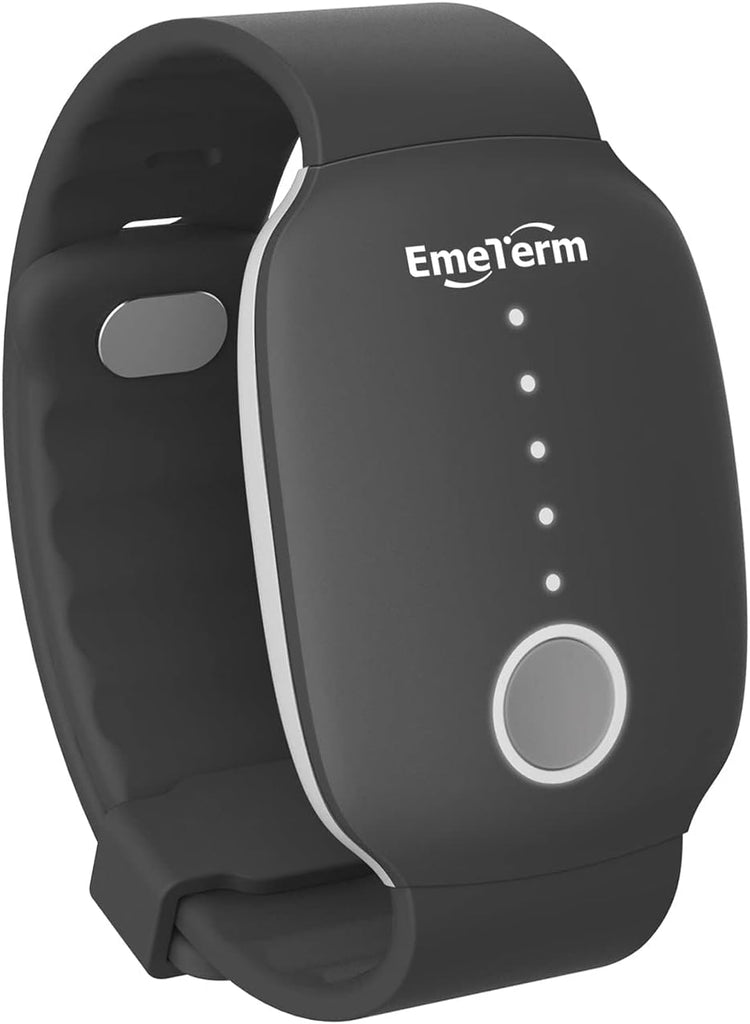 Emeterm Fashion FDA Cleared Relieve Nausea Electrode Stimulator Morning Sickness Motion Travel Sickness Vomit Relief Rechargeable No Gel Drug Free Wrist Bands without Side Effects