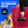 Chom Chom Roller Pet Hair Remover and Reusable Lint Roller - Black Chomchom Cat and Dog Hair Remover for Furniture, Couch, Carpet, Clothing and Bedding - Portable, Multi-Surface Fur Removal Tool