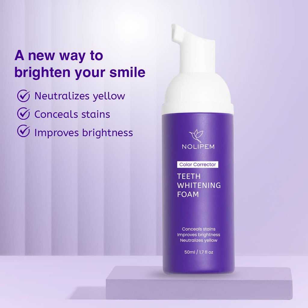 "Ultimate Purple Teeth Whitening Kit for a Brighter Smile - Stain Removal, Color Corrector Serum, Whitening Booster, Foam & Toothpaste Combo (50ml)"