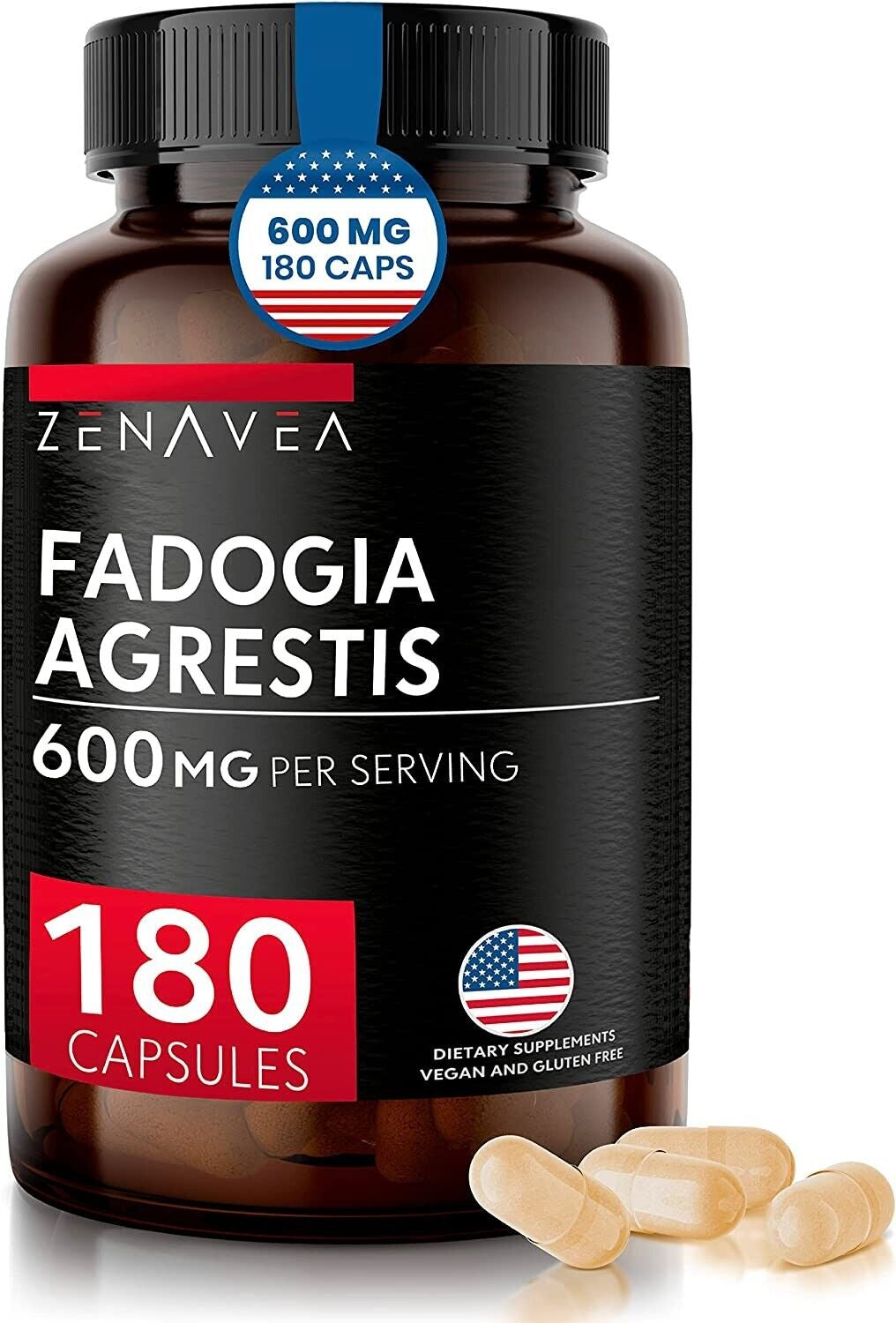 Fadogia Agrestis 600Mg Extract - 180 Capsules 3-Months Supply - Fadogia Suppleme