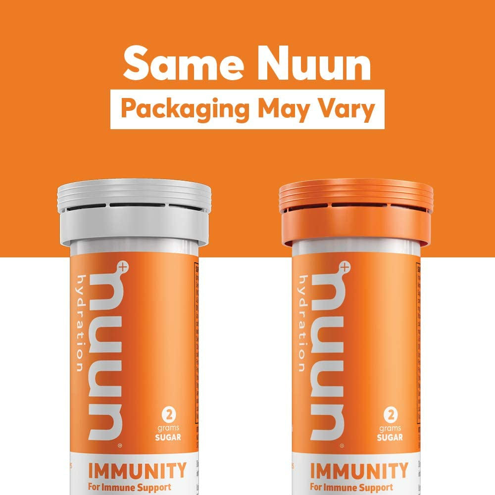 Nuun Immunity: Antioxidant Immune Support Hydration Supplement with Vitamin C, Zinc, Turmeric, Elderberry, Ginger, Echinacea, and Electrolytes. Flavor: Blueberry Tangerine, Pack of 8 (80 Servings)