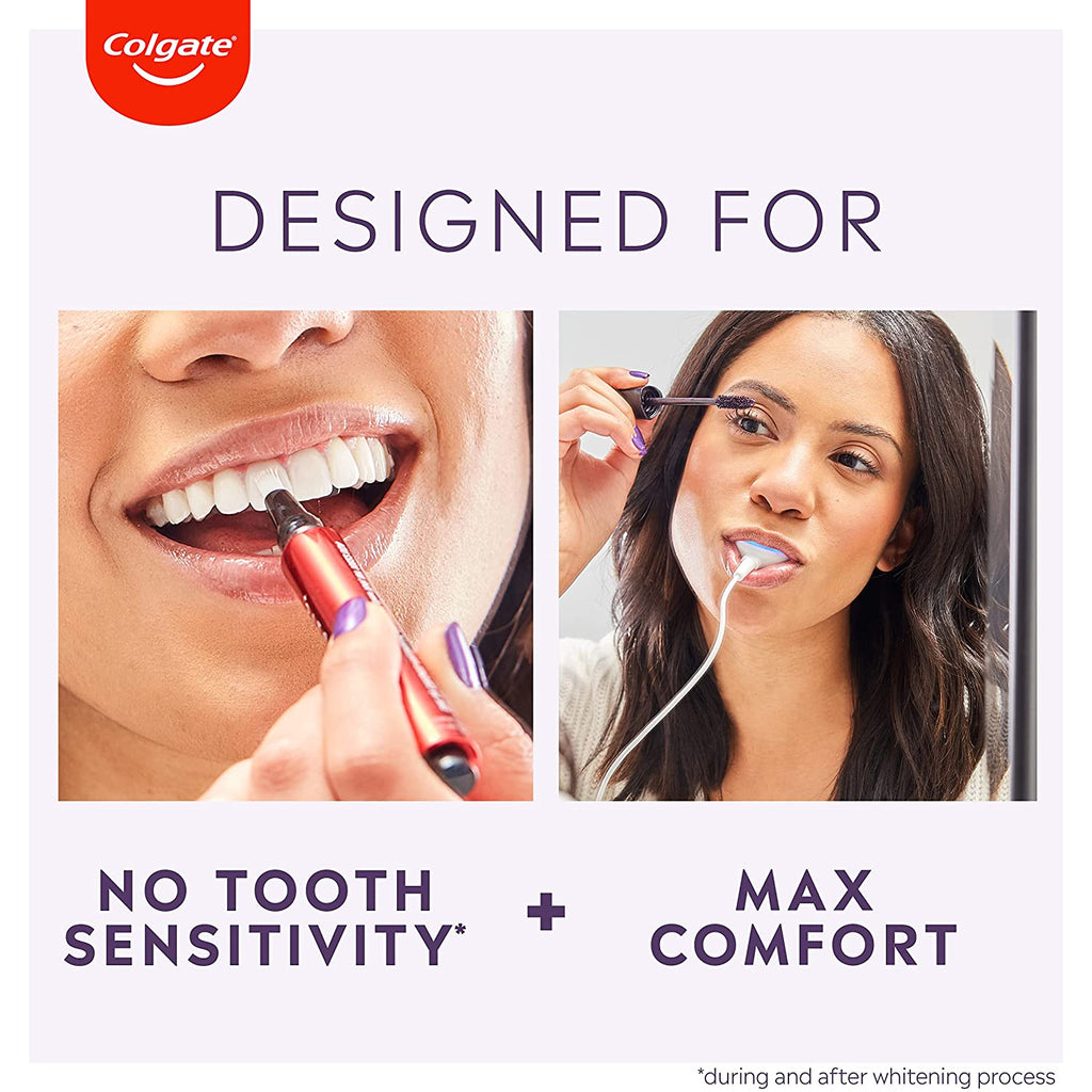 "Get a Brighter Smile with Colgate Optic White Comfortfit Teeth Whitening Kit - Includes LED Light, Whitening Pen, and Smartphone Compatibility!"