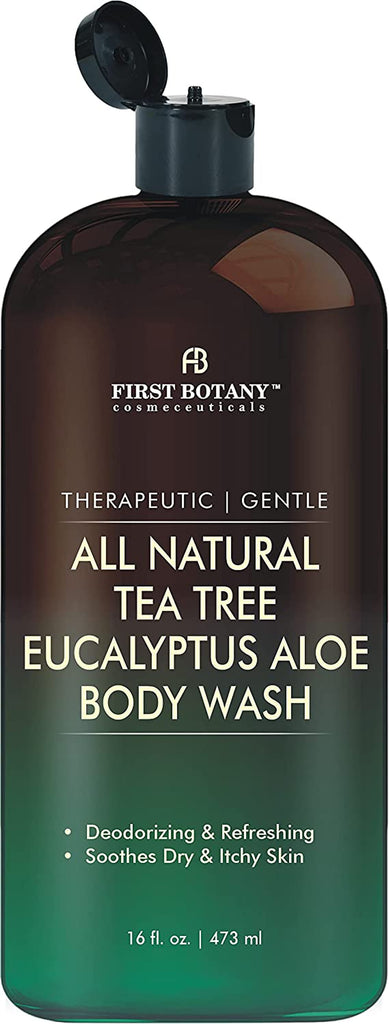 ALL Natural Body Wash - Fights Body Odor, Athlete’S Foot, Jock Itch, Nail Issues, Dandruff, Acne, Eczema, Shower Gel for Women & Men, Skin Cleanser -16 Fl Oz (Tea Tree Eucalyptus)