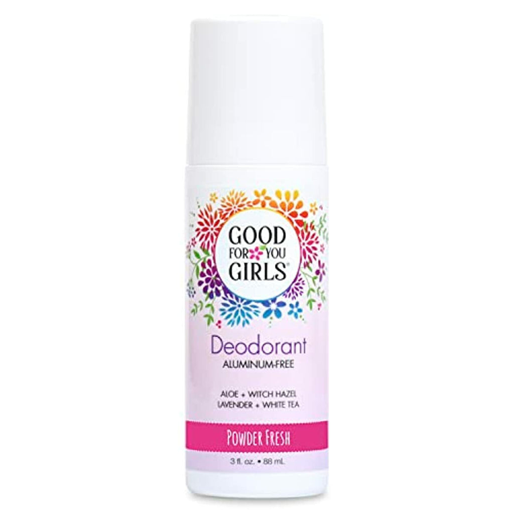 Good For You Girls Aluminum Free Natural Deodorant Roll-On Kids, Teens, Tween, Vegan (Powder Scent) (1)