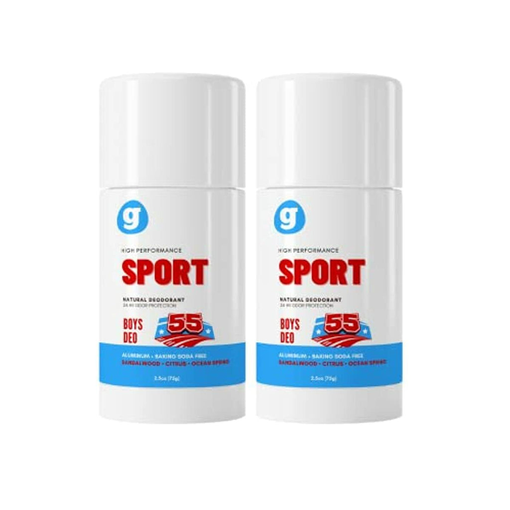 GrowingBasics Deodorant for Boys Ages 8 & Up (Set of 2) - SPORT A - High-Performance Natural Underarm Stick - Aluminum-Free - Prevent Body Odor - For a Kid or Teen Boy - Clean, Fresh, Cool - Grownish