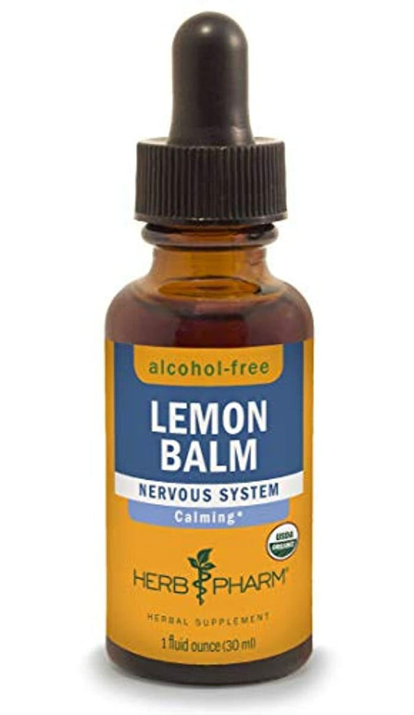 Herb Pharm Certified Organic Lemon Balm Liquid Extract for Calming Nervous System Support, Alcohol-Free Glycerite, 1 Oz