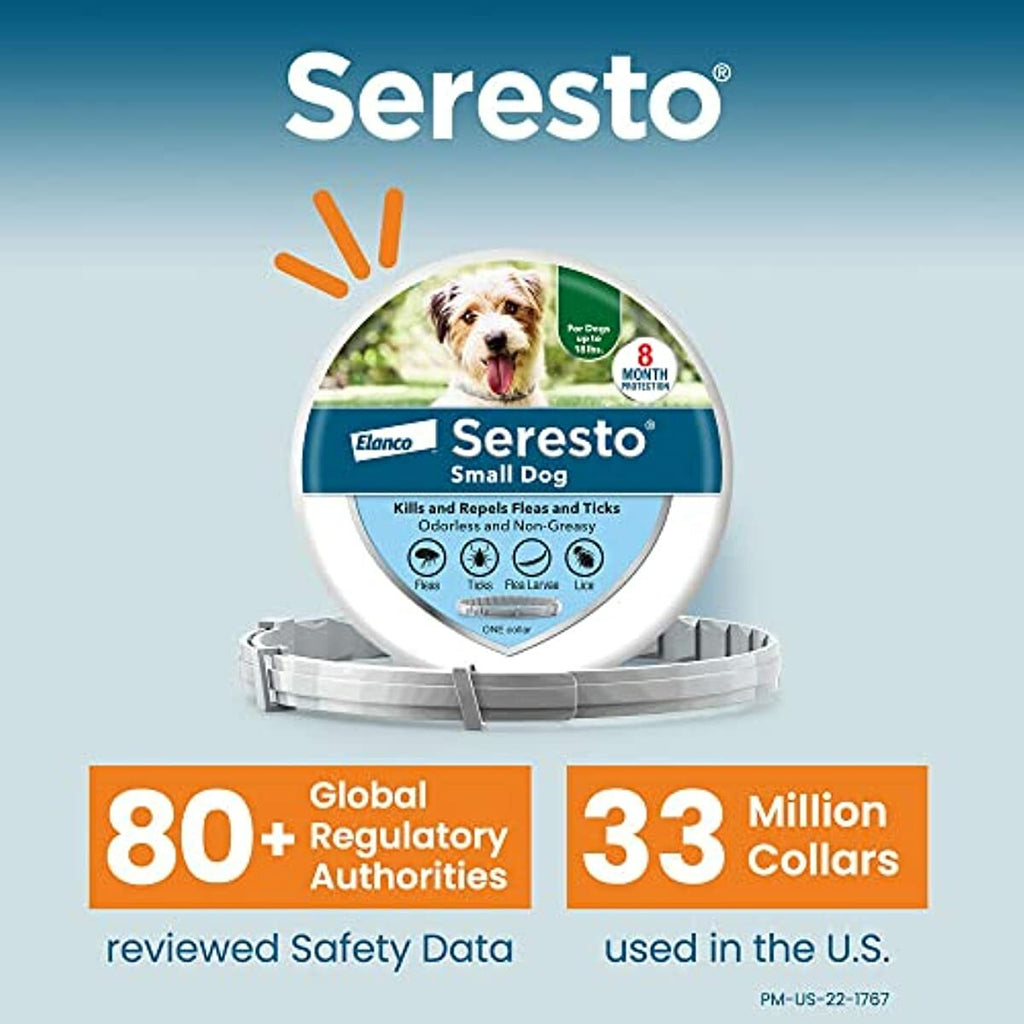 Seresto Flea and Tick Collar for Dogs, 8-Month Flea and Tick Collar for Small Dogs (Up to 18 Pounds)