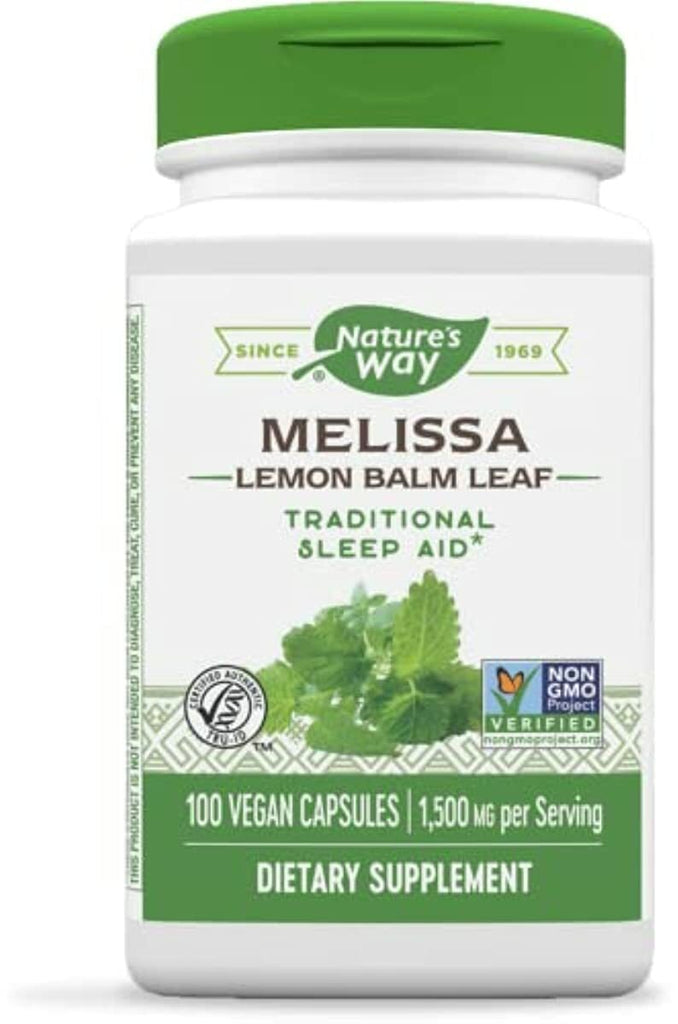 Nature's Way Premium Herbal Melissa Lemon Balm Leaf, 1,500 mg per serving, 100 VCaps